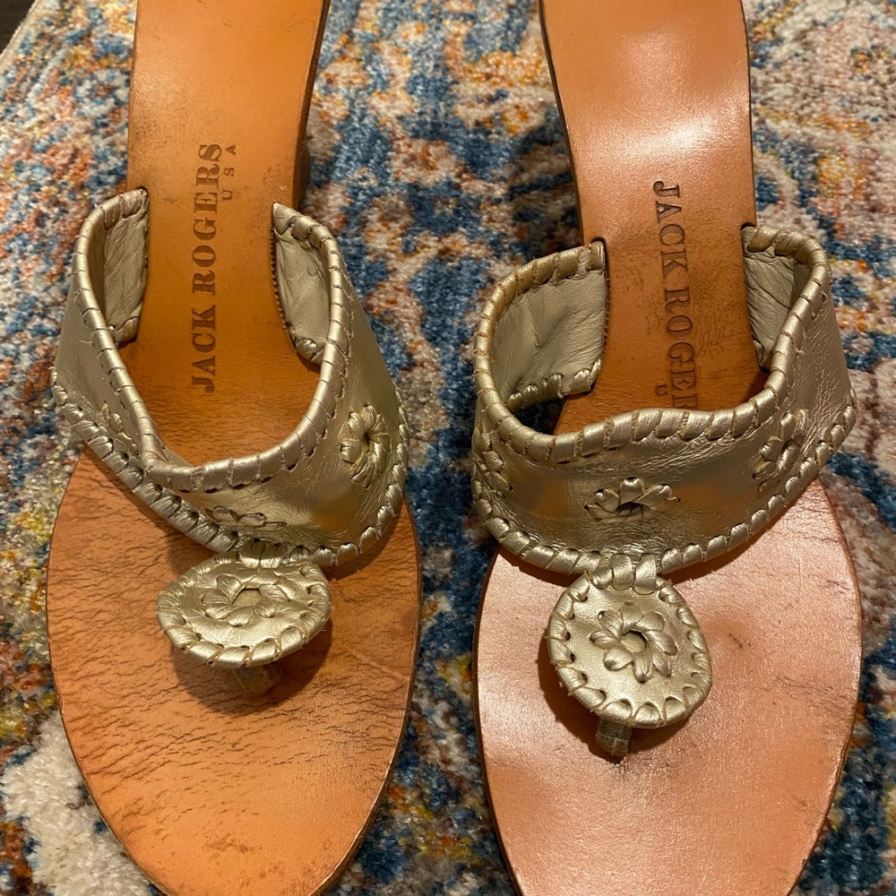 Jack Rogers 9.5 Gold Wedge